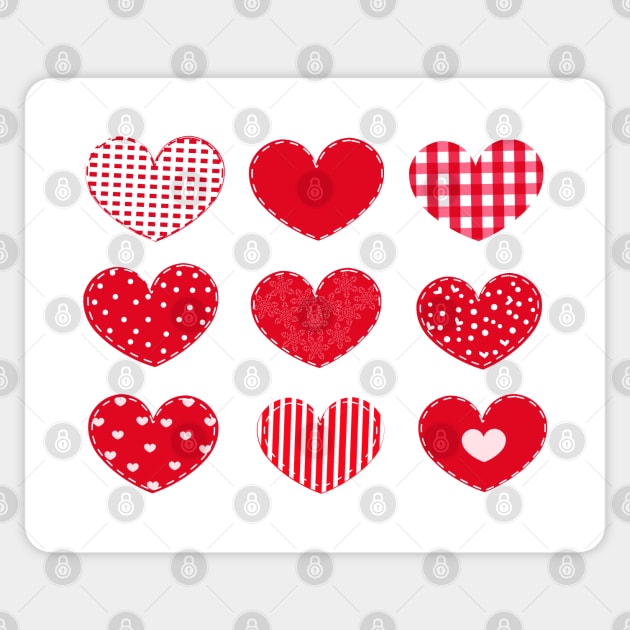 Red hearts Happy Valentine's day Sticker by GULSENGUNEL
